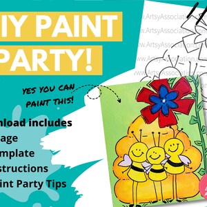 Paint Party for Kids | Birthday Paint Party | Paint Party Printable | Paint Party Template | Paint Party Stencil | DIY Paint Party