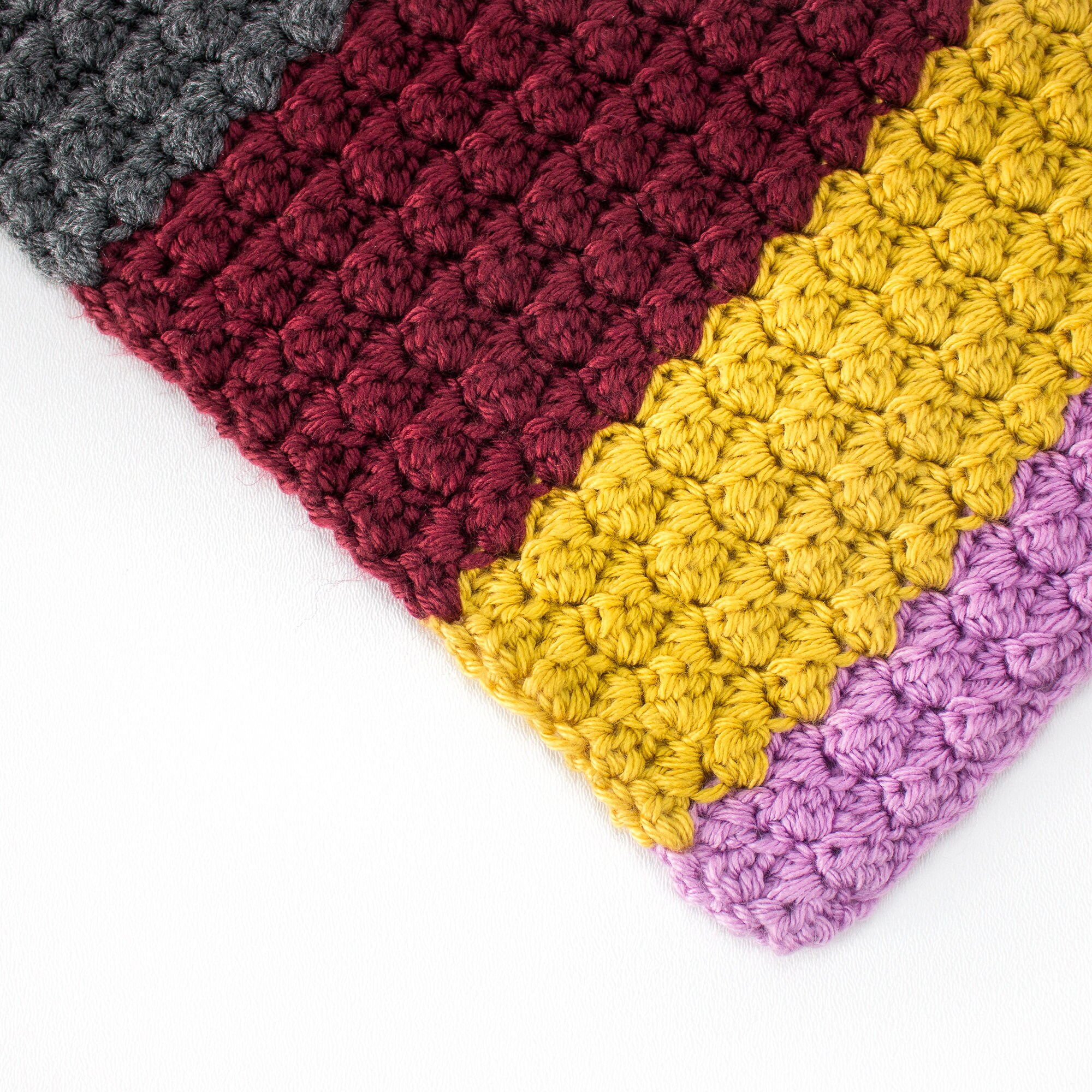 Boho Rainbow Mesh Stitch Crochet Blanket