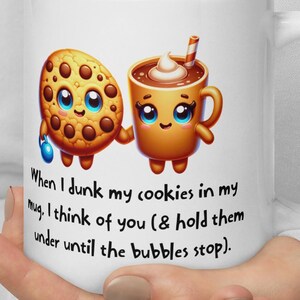Cute Cookie and Coffee Tea Mug, Funny Quote for Cookie Lovers, Adorable Cartoon Design, Perfect Gift for Friends and Family, Wife & Husband
