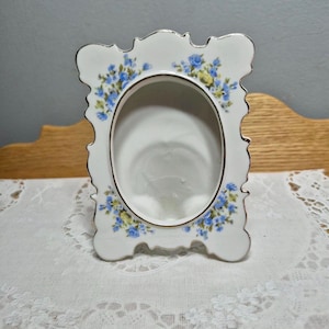 Picture Frame Porcelain White and Blue Standing Frame made in Japan