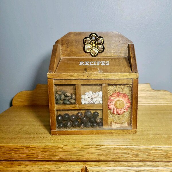 Wood Recipe Box Etsy Canada