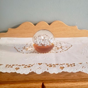 Vintage Bubble Paperweight Art Glass with Light Amber underneath the Bubbles