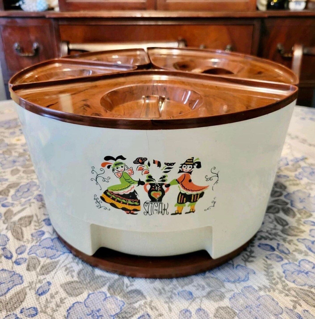 Vintage LAZY SUSAN Canister Set Vintage 70s Retro Kitchen Storage Containers Etsy