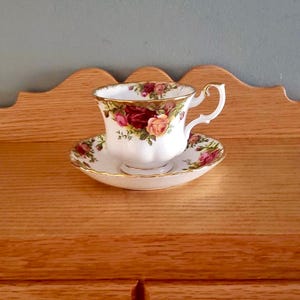 Royal Albert Old Country Roses 1960s Cup and Saucer