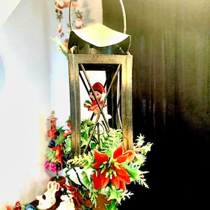 Vintage Christmas Elf Plastic Lantern