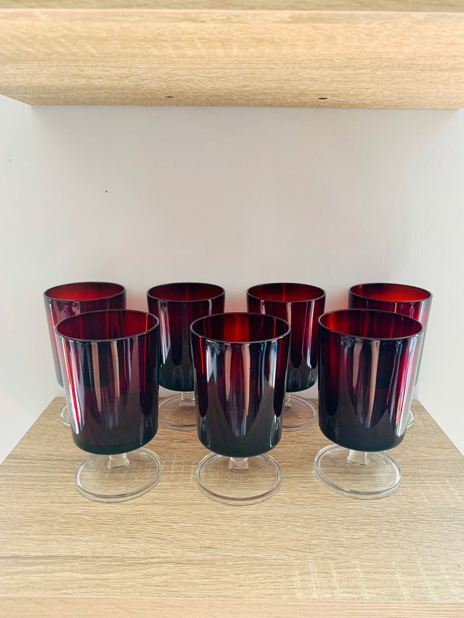 Seven Vintage Mid Century Drinking Glasses Arcoroc Luminarc Etsy