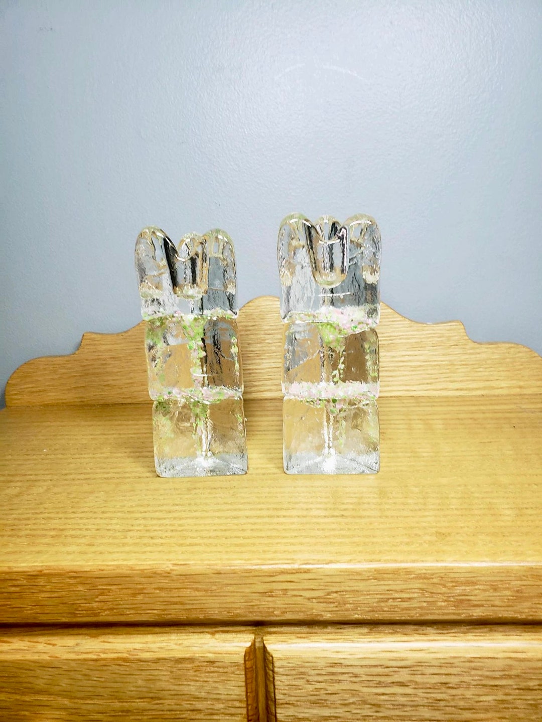 Sculpted Ice Candlestick Holders Canadian Art Scandinavian Ice Texture Thorn Etsy