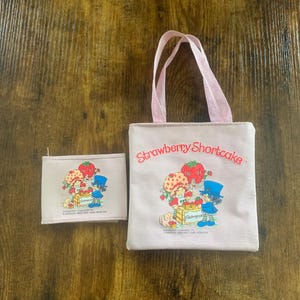 Mała torba i portfel Strawberry Shortcake z lat 80. w stylu vintage