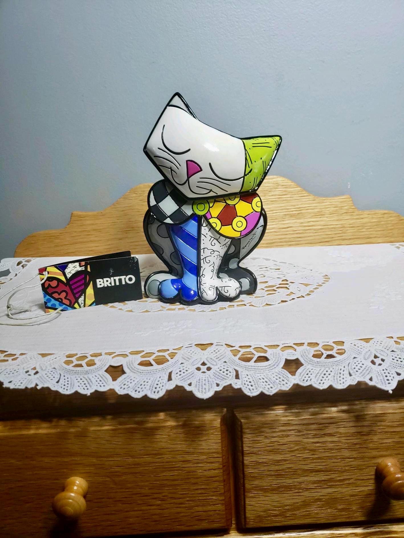 BRITTO カラフルな猫の置物 BRITTO カラフルな猫の置物