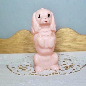 Very RARE Pink Celluloid Plastic Poodle Rattle