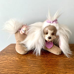 1990&#39;s Puppy Surprise Dog Fluffy Ears Hasbro Brown One Pink Puppy