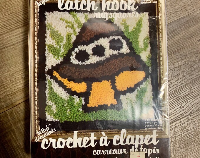 Vintage 1970's Betty's Beginners Latch Hook Rug Kit Mushroom New Sealed