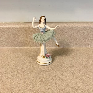 Vintage Porcelain Ballerina Figure Dresden Japan Figurine Dancer