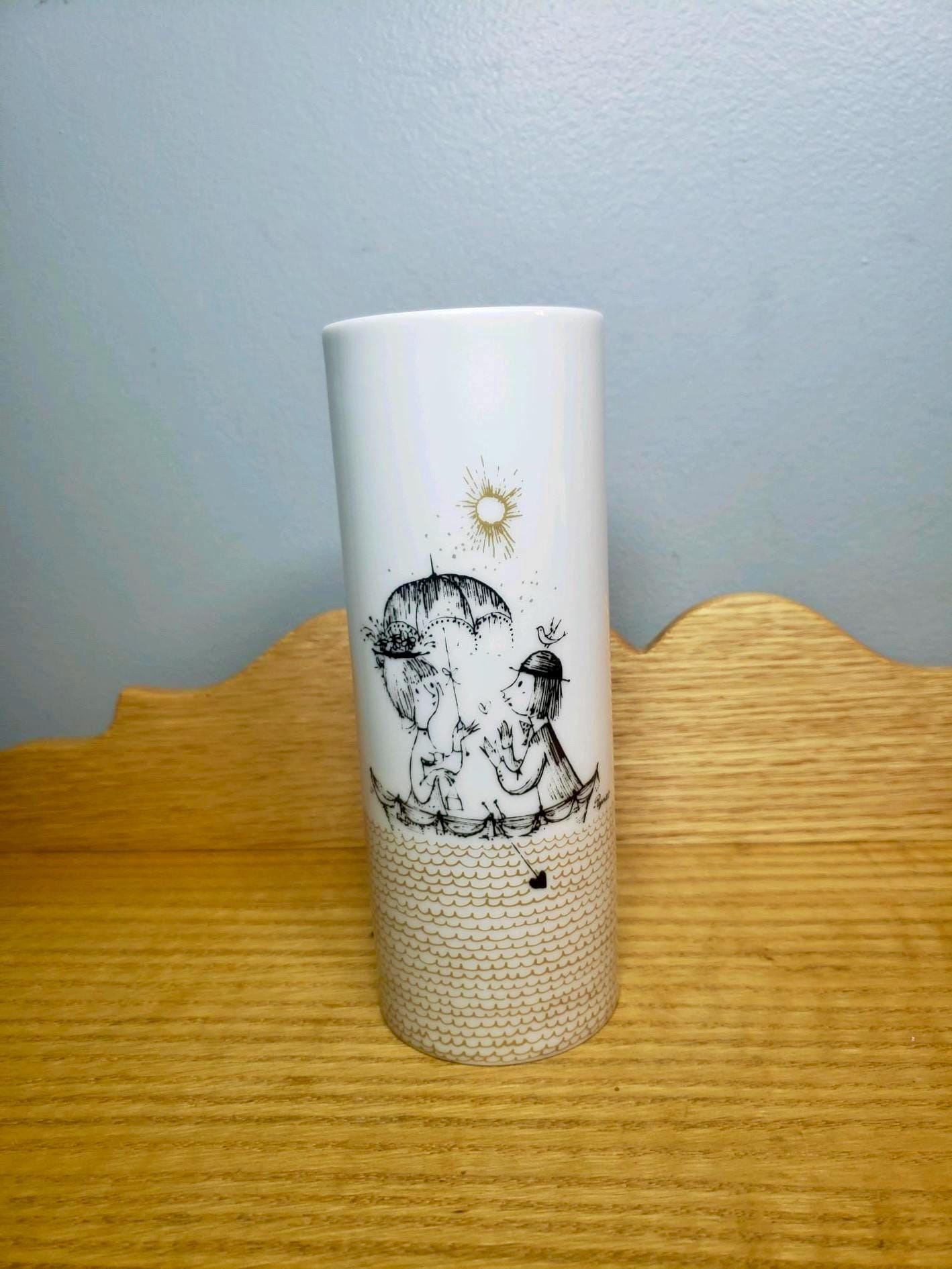 ヴィンテージ花瓶 1970年代 ローゼンタール R. ペイネ 太陽と雨