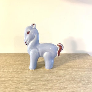 Vintage Blaue Keramik Pferdefigur