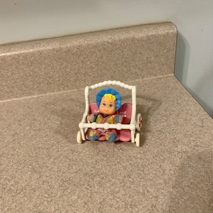 Galoob So Small Baby Miniature Bean Doll with Stroller Nostalgia Toys