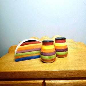 Vintage Rondo Salz- und Pfefferstreuer mit Serviettenhalter 1990er Jahre