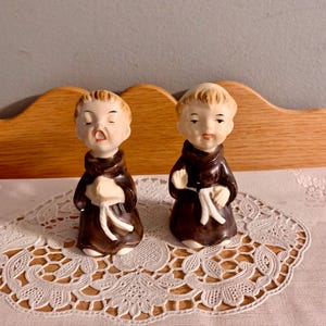 Vintage Singing Monk Salt and Pepper Shaker Japan