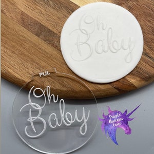 Oh Baby Fondant Embosser Stamp - Baby Shower/Baby Announcement Stamp - Debosser Stamp - Fondant Cookie Stamp - Milwaukee
