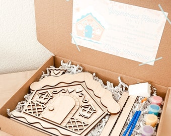 DIY Christmas Gingerbread House Kit I Paint Your Own Gingerbread House I DIY Kits I Kid Christmas Gift I Christmas Kit
