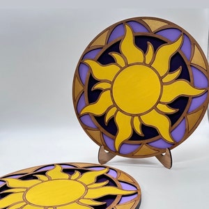 Tangled Sun Sign I Stained Glass Sun I Rapunzel Sign I Sun Art I Laser Cut Sign