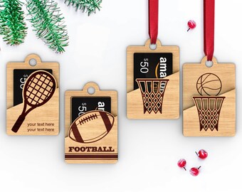 Christmas Ornament Gift Card Holder I Sports Gift Card Holder l Customized Gift Card Holder I Gift Card Holder