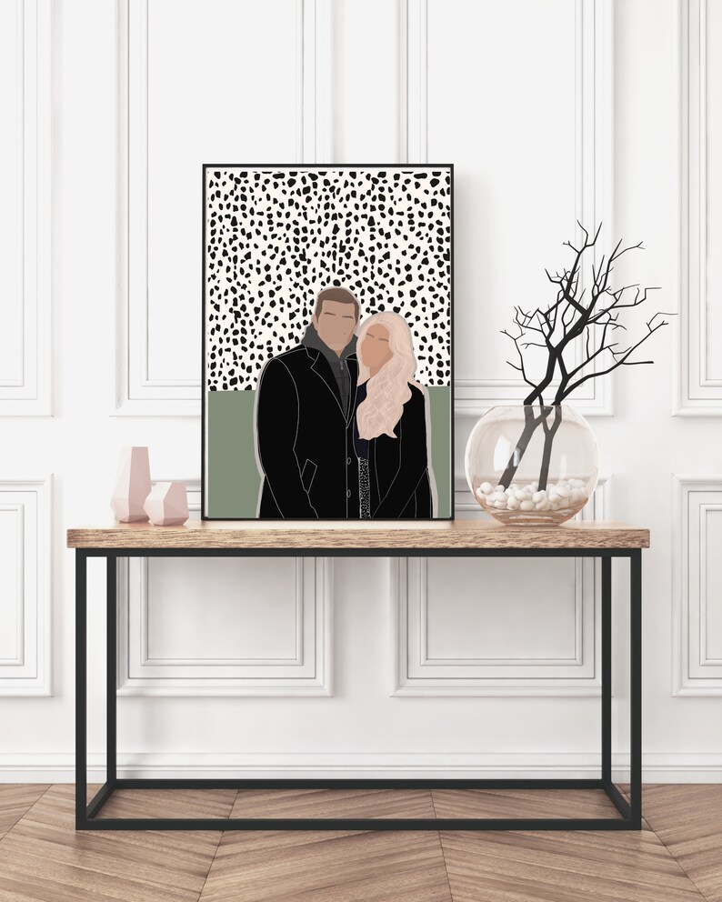 Wall Art Print Trendy Abstract Organic Neutral Picture Illustration Custom Digital Portrait Wall Decor Personalized Gift