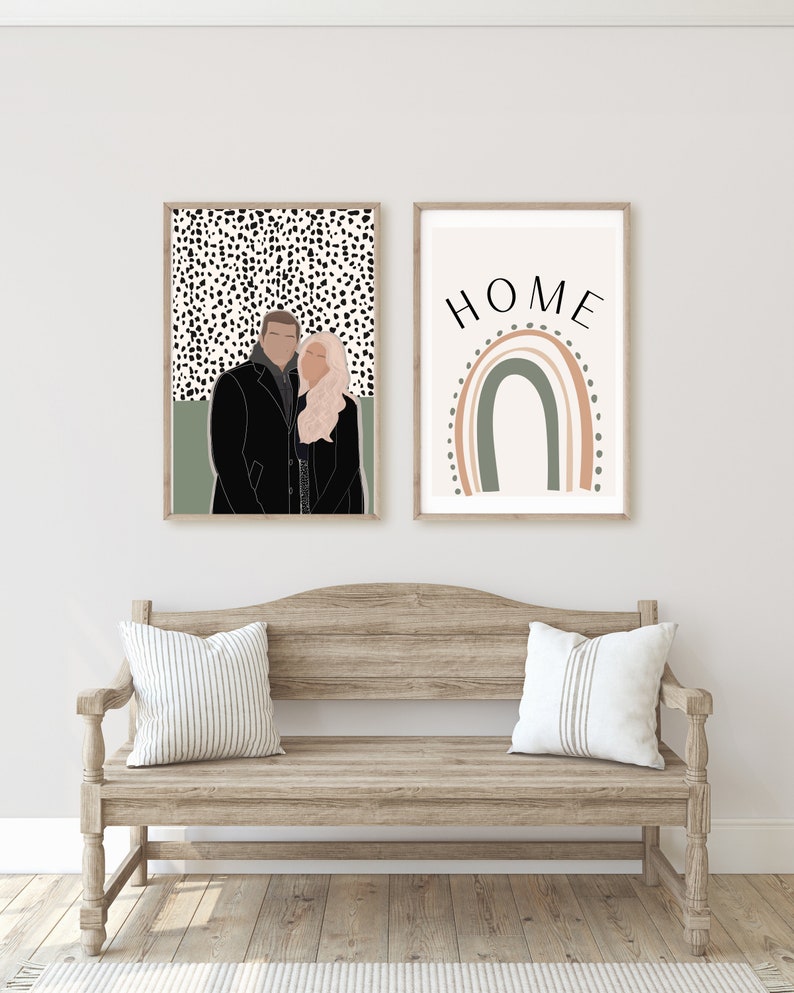 Wall Art Print Trendy Abstract Organic Neutral Picture Illustration Custom Digital Portrait Wall Decor Personalized Gift