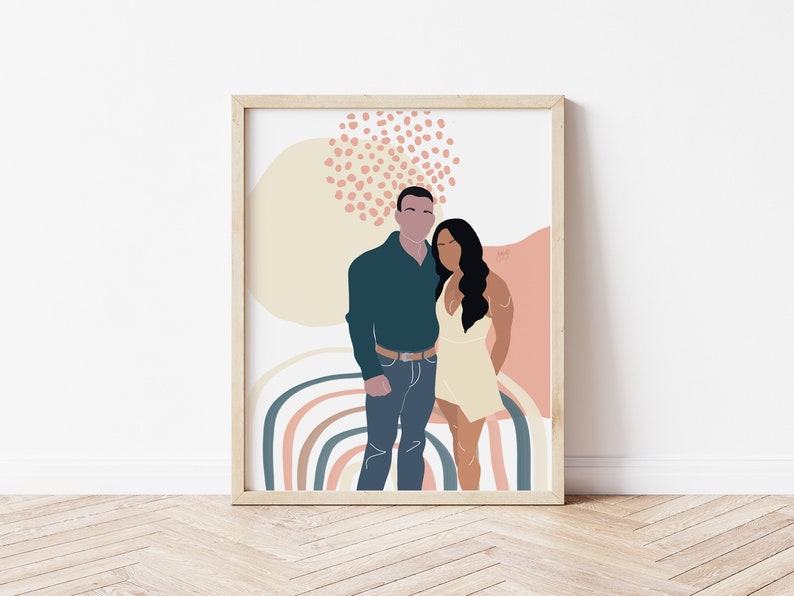 Wall Art Print Trendy Abstract Organic Neutral Picture Illustration Custom Digital Portrait Wall Decor Personalized Gift