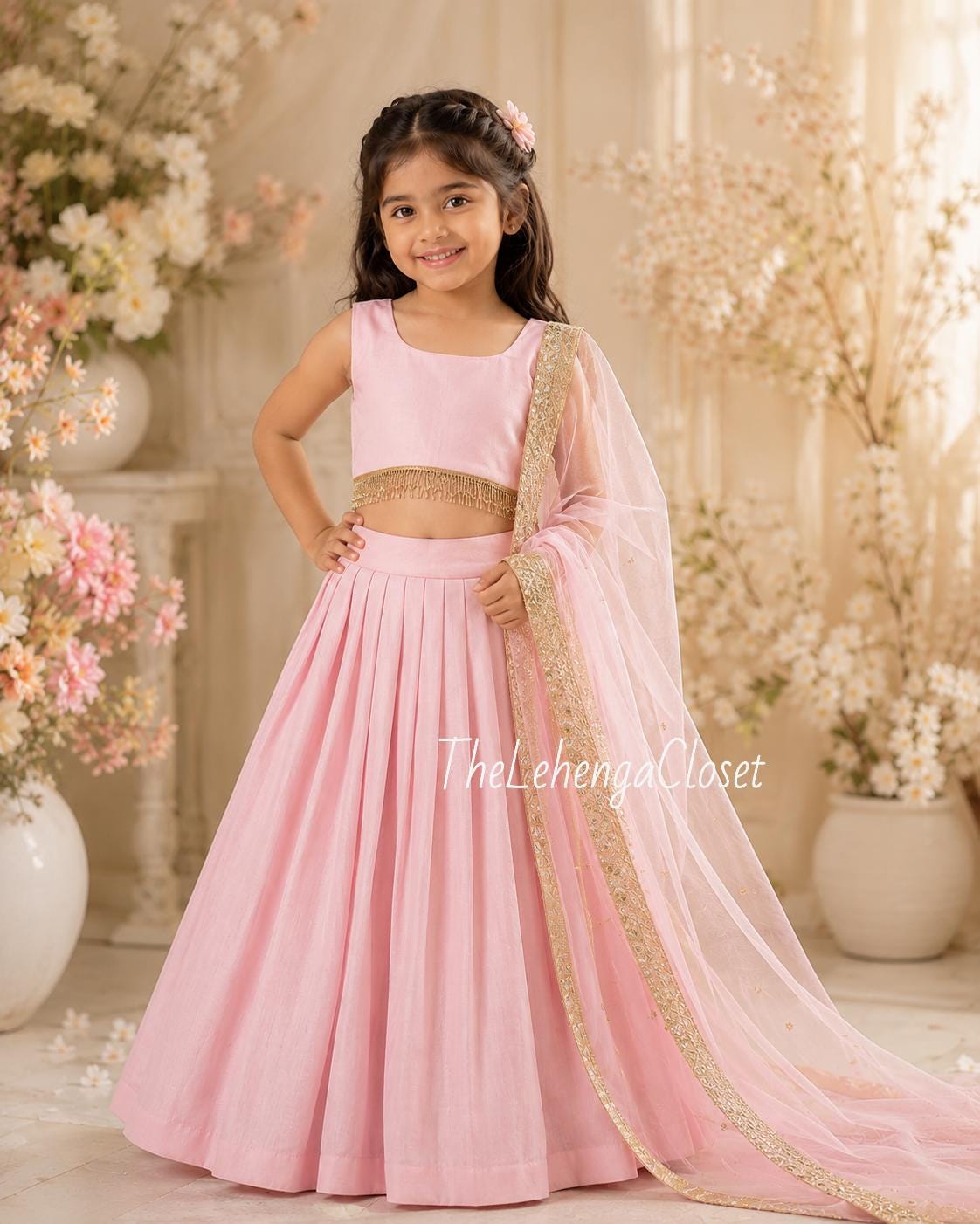 Kids Lehenga Choli Dupatta Lehenga For Girls Flower Girl Dress Indian Wedding Outfit For Kids Girls Festive Dress Indian Outfit For Girls