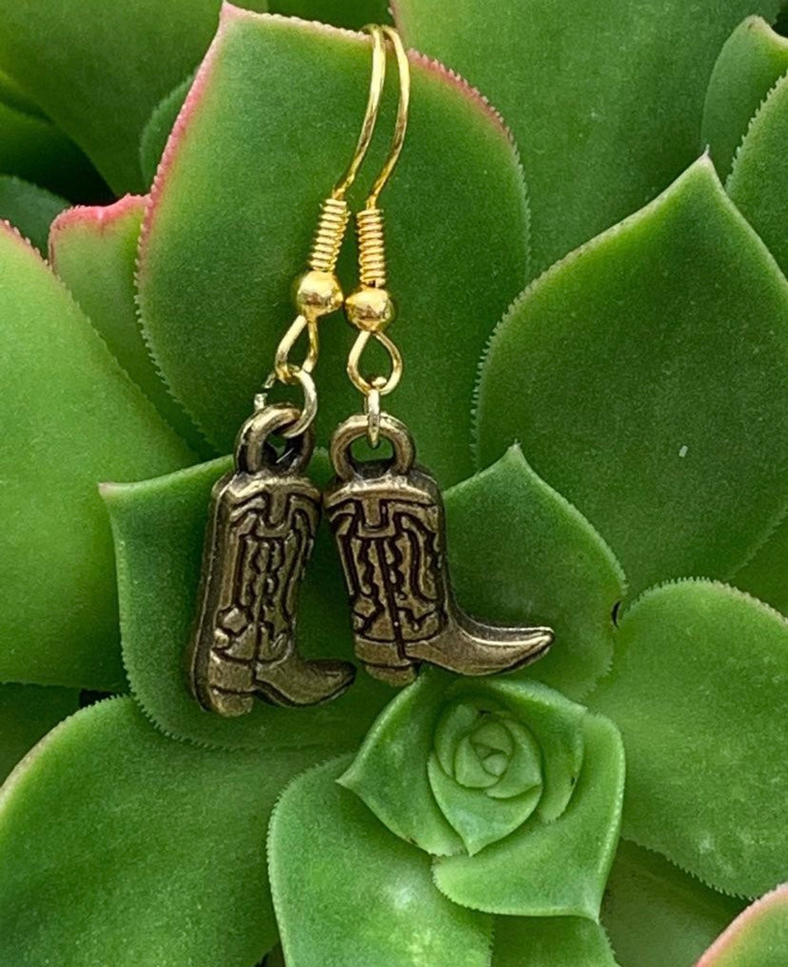 Cowgirl boot earrings Etsy