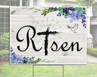 Auferstandenes Zeichen, Er ist auferstanden Zeichen, Jesus Zeichen, Ostern, er ist auferstanden Hof Zeichen, christliche Zeichen, Ostern Zeichen, Jesus Geschenk, Liebe Jesus, Ostergeschenk