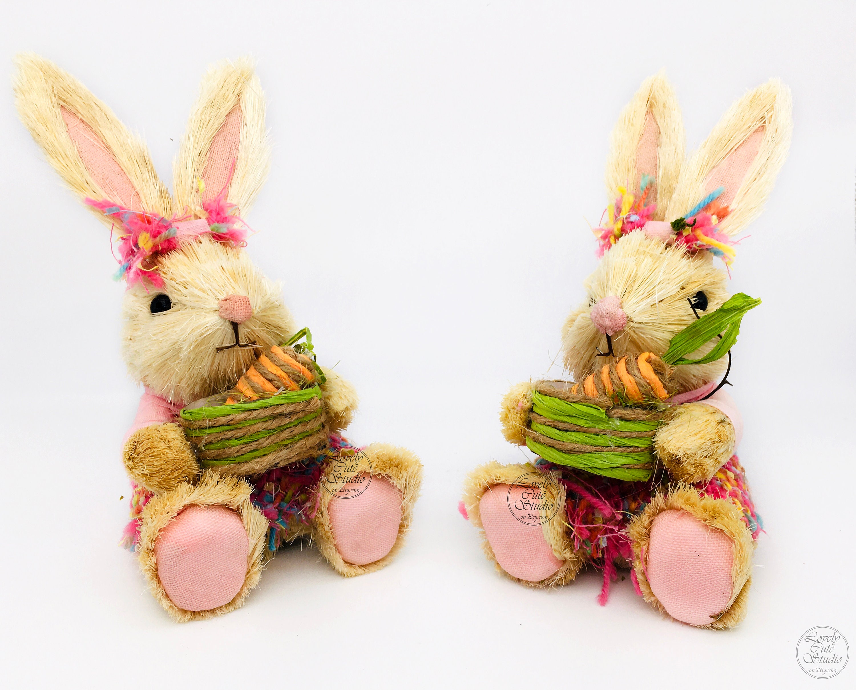 EASTER BUNNY Rabbit. Cute Easter Bunny Straw Bunny Easter Etsy UK