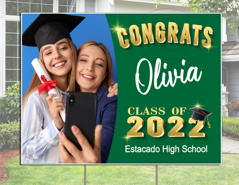 Personalized GRADUATION YARD SIGN 2024 with Picture, Custom Graduation sign 2024 Class of 2024 Graduation Decorations 2024, Graduation gifts image 7