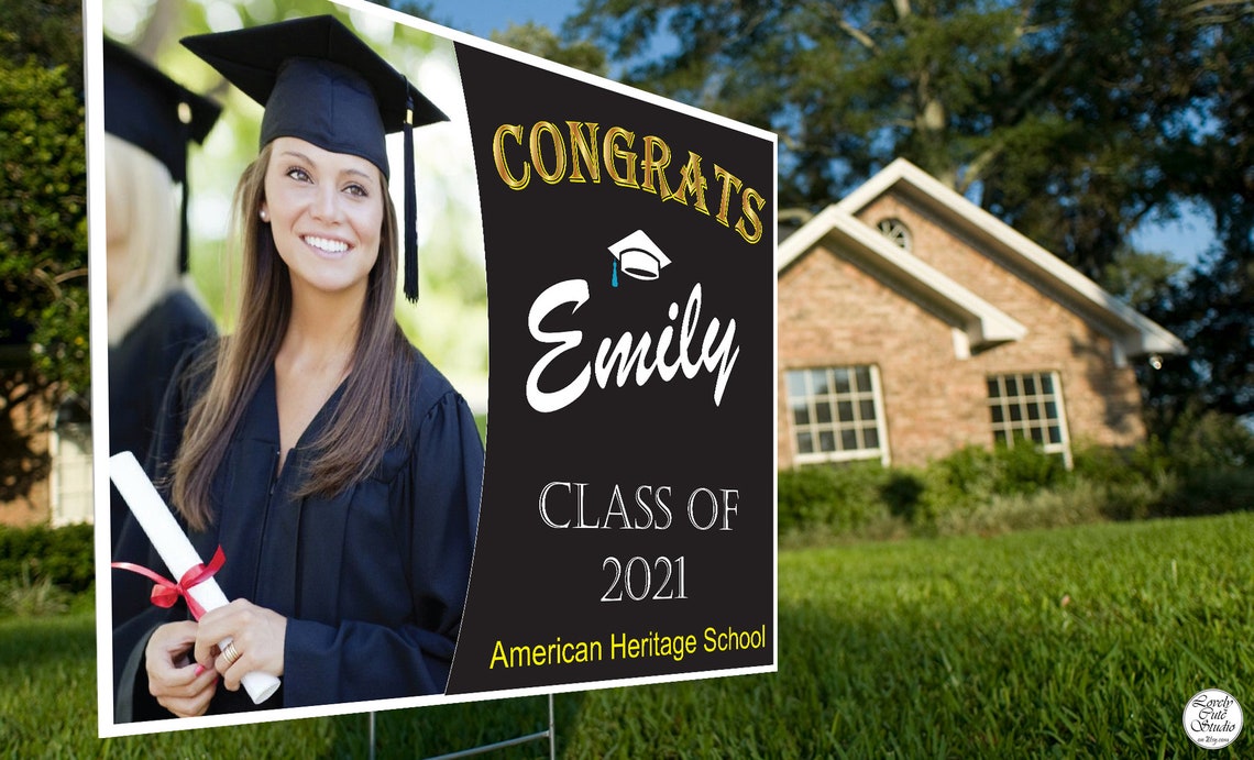 Senior GRADUATION YARD SIGN 2021 Graduation gift for her Class Etsy