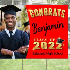 Personalized GRADUATION YARD SIGN 2024 with Picture, Custom Graduation sign 2024 Class of 2024 Graduation Decorations 2024, Graduation gifts image 5