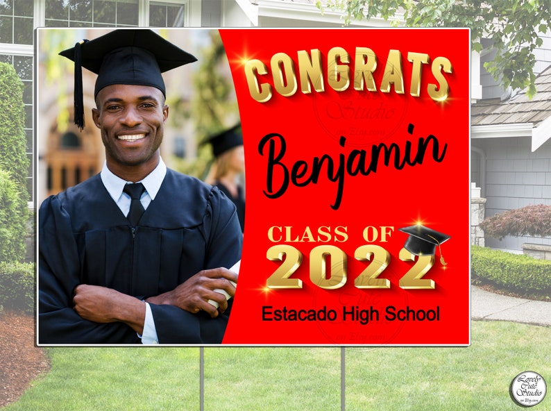 Personalized GRADUATION YARD SIGN 2024 with Picture, Custom Graduation sign 2024 Class of 2024 Graduation Decorations 2024, Graduation gifts image 5