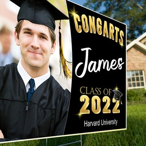 Personalized GRADUATION YARD SIGN 2024 with Picture, Custom Graduation sign 2024 Class of 2024 Graduation Decorations 2024, Graduation gifts image 6