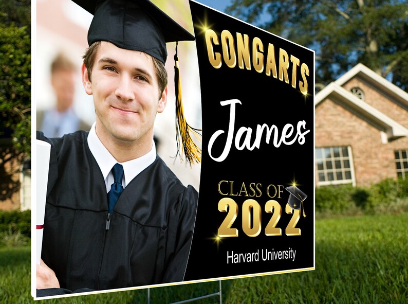 Personalized GRADUATION YARD SIGN 2024 with Picture, Custom Graduation sign 2024 Class of 2024 Graduation Decorations 2024, Graduation gifts image 6