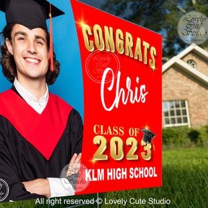 Personalized GRADUATION YARD SIGN 2024 with Picture, Custom Graduation sign 2024 Class of 2024 Graduation Decorations 2024, Graduation gifts image 10