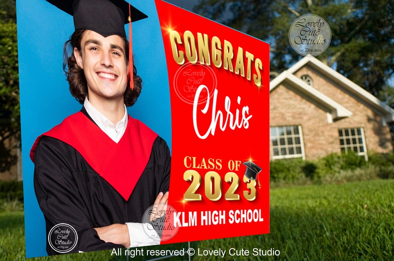 Personalized GRADUATION YARD SIGN 2024 with Picture, Custom Graduation sign 2024 Class of 2024 Graduation Decorations 2024, Graduation gifts image 10