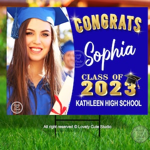 Personalized GRADUATION YARD SIGN 2024 with Picture, Custom Graduation sign 2024 Class of 2024 Graduation Decorations 2024, Graduation gifts image 9