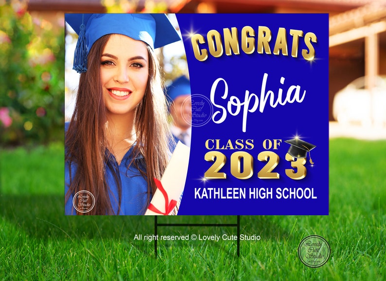 Personalized GRADUATION YARD SIGN 2024 with Picture, Custom Graduation sign 2024 Class of 2024 Graduation Decorations 2024, Graduation gifts image 9