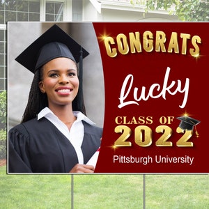 Personalized GRADUATION YARD SIGN 2024 with Picture, Custom Graduation sign 2024 Class of 2024 Graduation Decorations 2024, Graduation gifts image 8