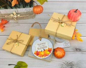 Thanksgiving décor Thanksgiving ornaments Thanksgiving gift card GRATEFUL THANKFUL BLESSED  Fall ornament Fall décor Halloween décor Harvest