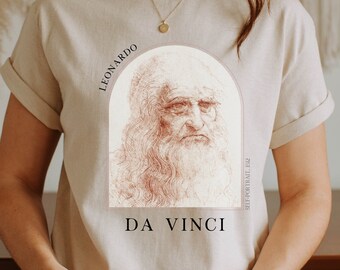 Da Vinci T-Shirt Art History Tee Painting Gift Artist Aesthetic Clothing Shirt Renaissance Impressionist Dark Academia Portrait - DV3
