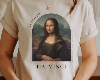Da Vinci T-Shirt Art History Tee Painting Gift Artist Aesthetic Clothing Shirt Renaissance Impressionist Dark Academia Mona Lisa - DV4