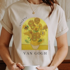 Van Gogh T-Shirt Art History Tee Painting Artist Gift Aesthetic Clothing Shirt Renaissance Impressionist Dark Academia Sunflowers - VG5