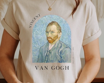 Van Gogh T-Shirt Art History Tee Painting Artist Gift Aesthetic Clothing Shirt Renaissance Impressionist Dark Academia Self Portrait - VG3
