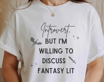 Introvert Fantasy LitTshirt Booktok Merch Book Lover Clothing Bookworm shirt Fantasy Lit Tee Fan Gift Reader Literature Gifts Introverts